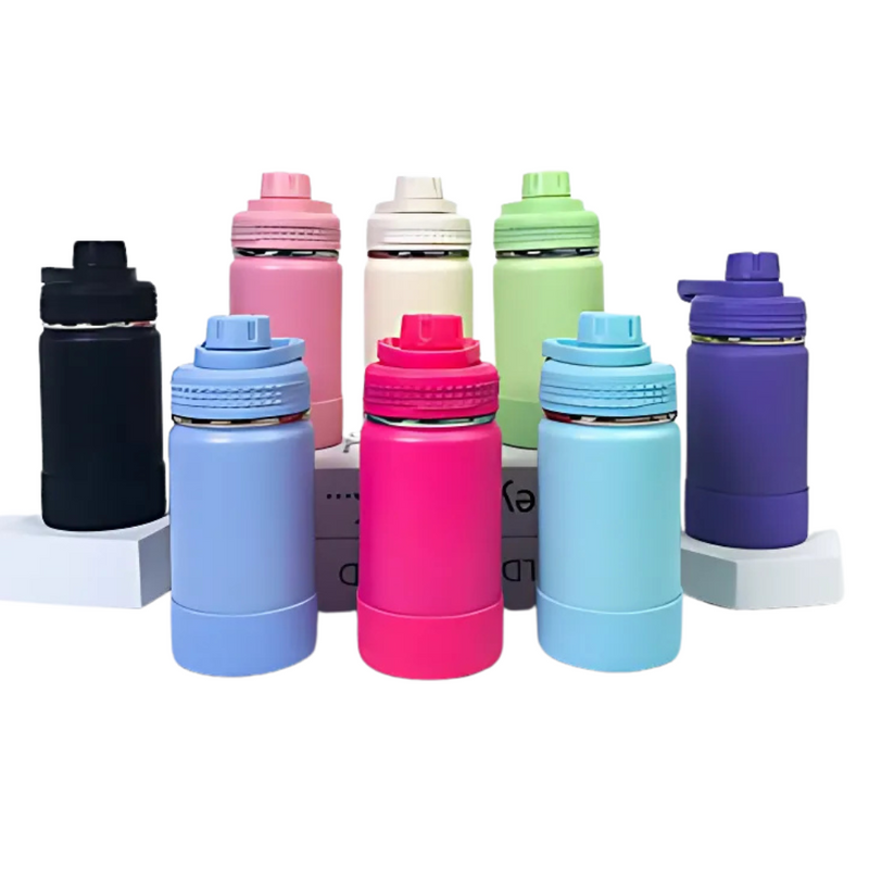 Garrafa Térmica 350ml Vácuo Anti Vazamento Escolar Infantil Adulto Com Alça Chaveiro Com Borracha